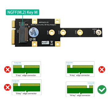 M. 2 NGFF NVME M-taustiņu/B Taustiņu, SSD, lai Mini PCI-E Adapteri Kartes Atbalsts 2230/2242/2260/2280 M. 2 B/M Atslēgas SSD Mini PCIe Pārvērst Kartes