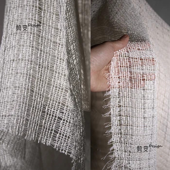 Kokvilnas, Lina Materiāla Dobi-out Acs Režģu Tekstūra Dizainers Auduma Vasaras Apģērbu Audums Uz Metru Šūšanas Diy