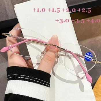 Framless Dāmas Tuvredzība Brilles Modes Dimanta samazināt Anti Zilā Gaisma Tuvredzīgs Brilles Unisex Vīriešu Recepte Mīnus Brilles