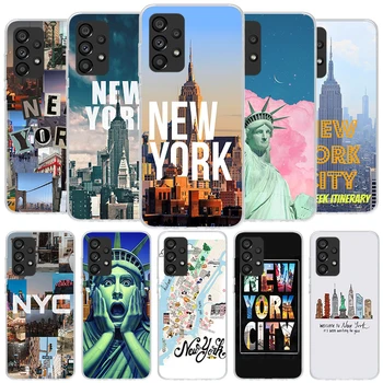 NYC New York City Vāciņu Tālruņa Case For Samsung Galaxy A53 A54 A52 A13 A14 A12 A24 A23 A22 A33 A34 A32 A02S A03S A04S A72 A73 Coq