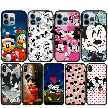 Karikatūra Minnie Mickey Mouse Soft Cover Case for iPhone 14 13 12 Mini 11 Pro X XR XS Max 6 7 8 6S Plus + SE Tālruņa Korpuss