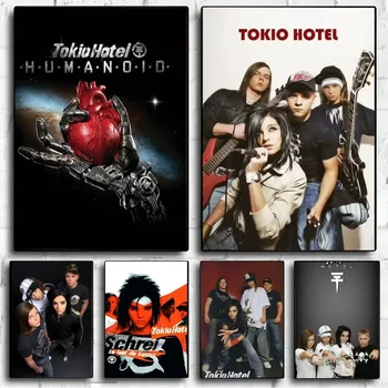 T-Tokio Hotel-Band Plakātu DIY Plakātu Kraftpapīrs Vintage Plakātu Sienas Mākslas Glezniecības Studiju Uzlīmes Liels Szie Sienas Gleznojums
