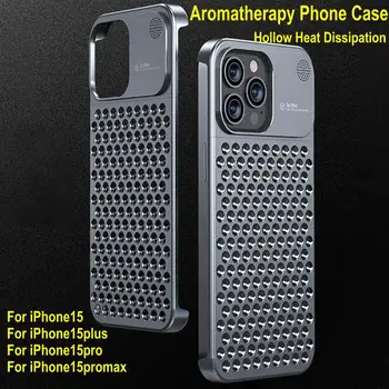 Alumīnija Sakausējuma Aromterapijas Mobilo Tālruni Gadījumā, Apple iPhone 15 Promax Iphone 15 Pro Siltuma Izkliedi Anti-fall Aptvertu Jaunas