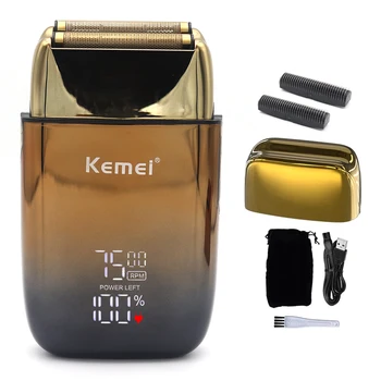 Kemei-KM-TX10 Vīriešu Skūšanās Mašīna Dual Folija Asmeņi USB Ātrās Uzlādes LED Displejs, Profesionālā Matu TrimmerHair Griešanas Mašīna