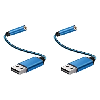2X USB 3,5 Mm Austiņu Ligzda Audio Adapteri,Ārējo Stereo Skaņas Karte, PC, Portatīvo datoru,Par PS4,Mac Utt (0.6 Kājām)