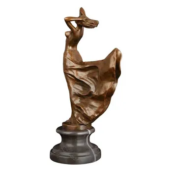 PY-350 Bronze-Young-Woman-in-the-Wind-Sculpture-Statue-Sexy-Female-Girl-Modern-Metal-Art-Figurine-Copper-for-Mājas Apdare