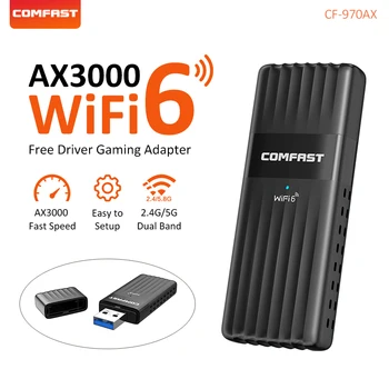 WiFi 6 AX3000 USB Adapteri 3000Mbps Dual Band 2.4 G/5GHz Bezvadu Spēļu Tīkla Kartes Wi Fi Dongle PC Klēpjdators Win10/11 Vadītājam Bezmaksas