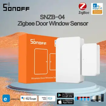 SONOFF SNZB04 Zigbee Durvju Logu Sensors EWeLink programmas Paziņojumu Atvērts/Aizvērts Detektoru Smart Home Drošība Signalizācija Alexa, Google