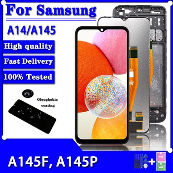 augstas Kvalitātes A14 LCD Samsung A14 4G LCD A145F A145P A145M Displejs, Touch Screen Digitizer Samsung A14 LTE LCD