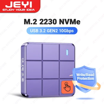 JEYI 2230 M. 2 NVMe korpuss ar Touch Kontroli, USB3.2 GEN2 10Gbps PCIe SSD Gadījumā Rakstīt/Lasīt Aizsardzībai, Atbalstam UASP APDARE