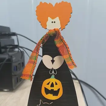 Koka Halloween Koka Pazīmes Plašu lietojumu Mini 3D ar Statīvu Dekori Koka Bloki Dekoratīvā Zīme Tabletop