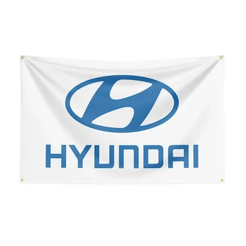 90x150cm Hyundais Karoga Poliestera Iespiesti Sacīkšu Auto Banner Dekors 1 - Pēdu Karogi Dekori,karogu, Decoration, Banner Flag Banner