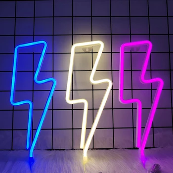 Wanxing Krāsains Zibens LED Neona Zīmes Sienas Mākslas Telpu Dekori, Guļamistabas Pusi, Kāzu Dekorēšana Ziemassvētku Dāvanu, Neona Lampa USB