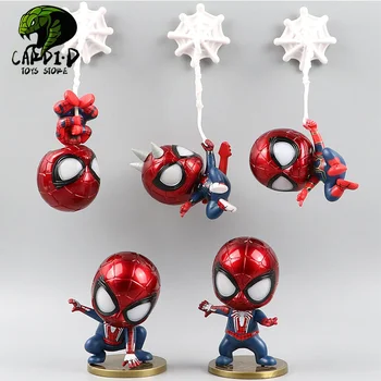 Pārsteidzošs Spidermananime Statuetes Peter Parker Rīcības Skaitlis Q Rotājumi Ledusskapis Uzlīmes Auto Kūka Istabas Dekori Ziemassvētku Dāvanu