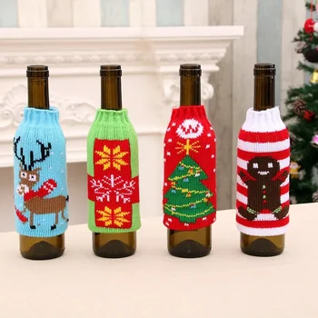 Ziemassvētku Housewares Premium Adīt Ziemassvētku Alus Pudeli Piedurknēm Ziemassvētku Alus Pudeles Dekoratīvas Pudeles Piedurknēm