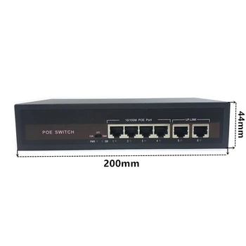 48V Ethernet POE switch ar 5 10/100Mbps Ostas IEEE 802.3 af/pēc Piemērots IP kameras/Wireless AP/CCTV kameras sistēma Ethernet