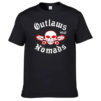 Motociklu Kluba Outlaws Mc Nomadi T krekls Unisex 100% Kokvilnas Vīriešu, Sieviešu T-Krekls Top Pārdošanas N012