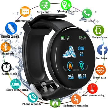 D18 Smart Skatīties Vīrieši Sievietes Smartwatch asinsspiediens Ūdensizturīgs Digitālā Pulksteņi Sporta Fitnesa Tracker Aproce apple skatīties
