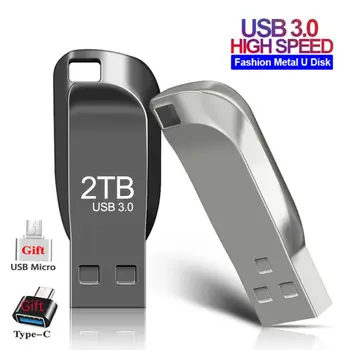 Metāla Flash Diski Usb 3.0 2TB ātrgaitas Key Usb Pen Drive 1 TB Ūdensizturīgs Pendrive 512 GB Memoria Usb TYPE C Stick Bezmaksas Piegāde