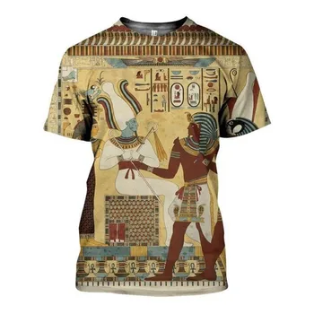 CLOOCL Vīriešu T-krekls Senās Ēģiptes Dievi, Dievietes Faraons 3D Modeli Sieviešu Krekls Unisex Īsām Piedurknēm Tees Gadījuma Džemperi, Topi
