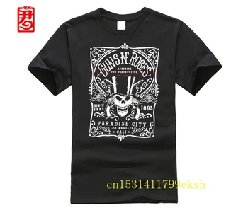 Harajuku Guns N Roses T Krekls ar garām Piedurknēm Vīriešu T-krekls Hip Hop Smieklīgi Kokvilnas Crewneck 3d T Krekli.webp