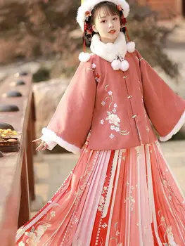 Hanfu Sieviešu Ķīniešu Tradicionālās Skatuves Deju Kleitu Sieviešu Pasaku Cosplay Kostīms Rudens Un Ziemas Ming Dynasty Drēbes