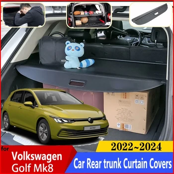 Par Volkswagen Golf 8 2023 Piederumi MK8 VW GTE GTD GTI 2022~2024. gadam Automašīnas Aizmugurējā Bagāžnieka Aizkaru Vāciņu Aizmugurējo Bagāžnieku Nodalījums Piederumiem