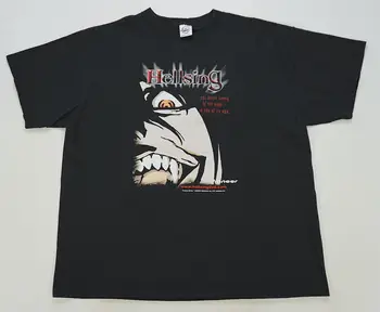 Reti Vintage Hellsing Sliktākais Ienaidnieks Nakts T Krekls 2000s Anime Melns XL