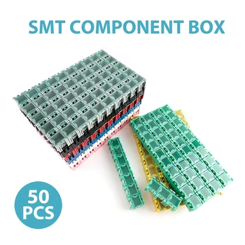 50gab/Komplekts SMD SMT Elektronisko Komponentu, Konteineru Mini Plastmasas Uzglabāšanas Kastes komplekts, galda organizators 25 x 30 x 20mm