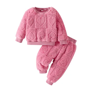 Bērnu Drēbes, Bērnu Rudens Un Ziemas Drēbes Meitenēm Zēniem Coral Fleece divdaļīga Jaundzimušā Apģērbu, Siltu Pidžamu Pavasara Rudens Kostīmi
