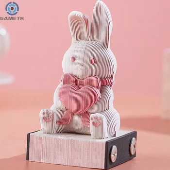 3D Notepad Cute Bunny Piezīmes Trīsdimensiju Trušu Memo Pad Papīrs Piezīmēm Kawaii Galda Dekorēšana Aksesuāri
