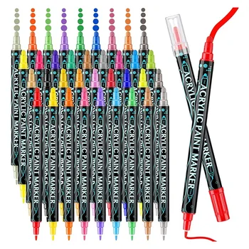 36 Krāsas, Akrila Krāsas Marķieri Naudas Sodu Dot Padoms Krāsas Pildspalvu Metāla Classic Krāsas Pildspalvu Pieaugušajiem Bērniem