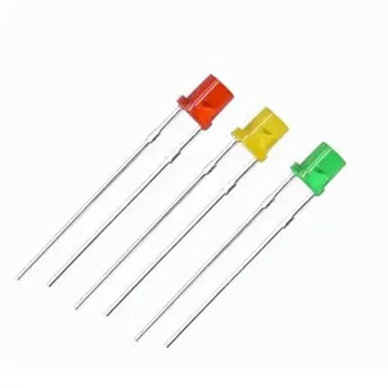 50GAB F3/3 mm dzīvoklis sarkana sarkana dzeltena dzeltena, zaļa matus uz zaļa LED gaismas lodītes gaismas diode