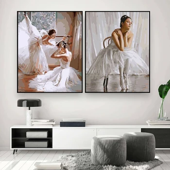 Romantiska Franču Baleta Dieviete Sexy Elegantu Iespaidu, Kanvas Gleznu Plakātu Drukas Sienas Art Pictures Guļamistaba, Mājas Dekoru Cuadros