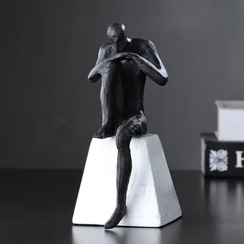 Mūsdienu Anotācija Bezpajumtnieki Statuja Sveķu Pilsētas Bezdarbnieku Skulptūru Modes Performances Māksla Rada Raksturs Rotājumu Amatniecības Dekori