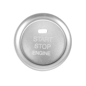 2Pc Uzstādīt Sudraba Alumīnija Keyless Motora Push Pogas Sākt & Apkārtējo dekoratīvais Gredzens priekš Mazda 3 6 CX-3 CX-5 CX-9 MX-5 W